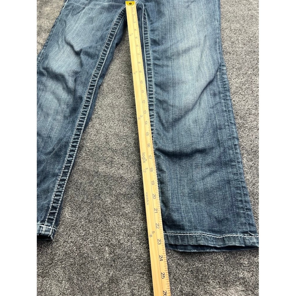 BKE Payton Straight Leg Jeans Womens 27 Medium Wash Low Rise Contrast Stitch - Picture 3 of 12